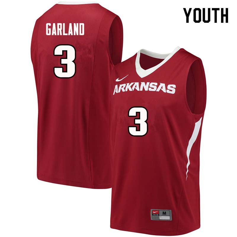 Youth#3 Khalil Garland Arkansas Razorback College Basketball Jerseys Sale-Cardinal - Click Image to Close